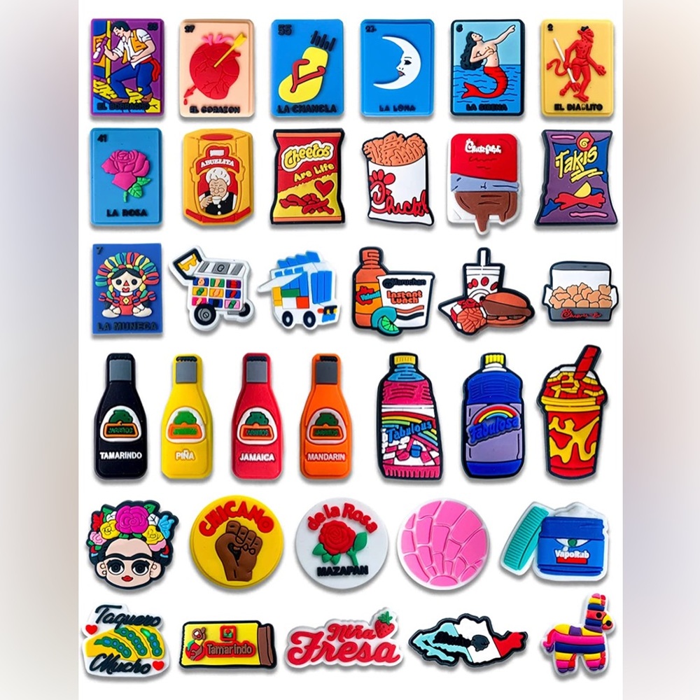 35PCS Mexican Inspired Shoe Charms for Croc Clog Shoes